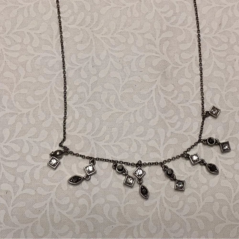 Brasstone Adjustable Chain Necklace With Bezeled Charms